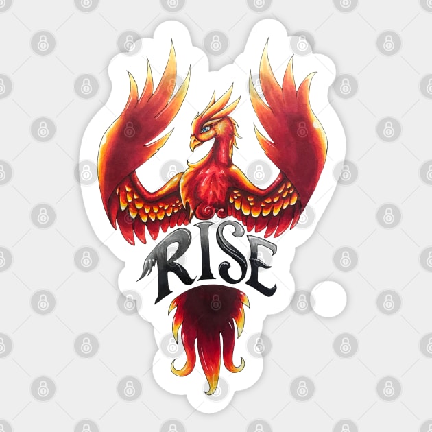 Rising Phoenix Sticker by Lady Lilac